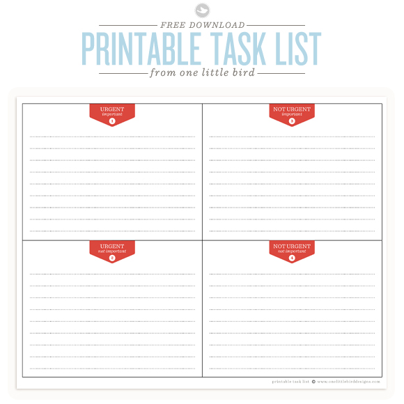 Free Printable Task List To Do List